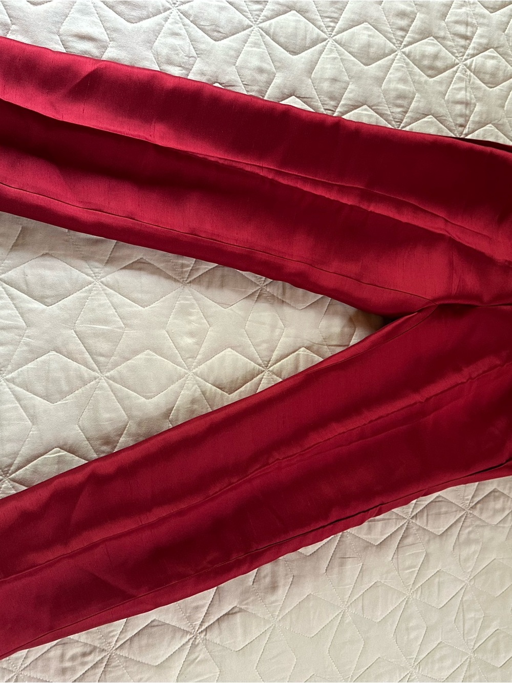 Rich Wine Red Silk Pants